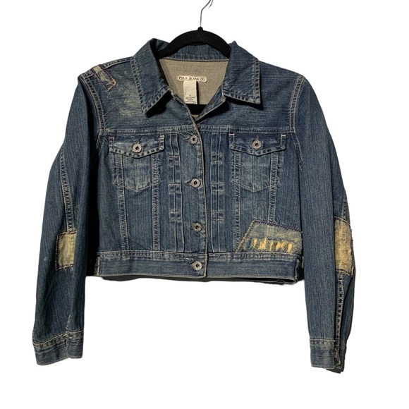 RALPH LAUREN | Polo Jeans Co Distressed Libby Patched Jean Jacket - Sz Large - Picture 1 of 13